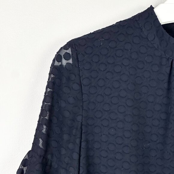 Sinéquanone Paris Semi Sheer Swiss Dot Blouse Navy - Picture 3 of 9